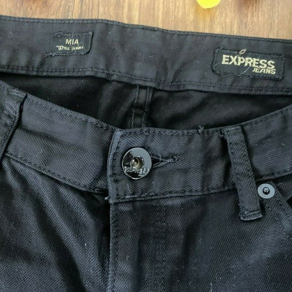 Express Women's Mia Ultra Skinny SZ 6 Black Jeans - Picture 10 of 12